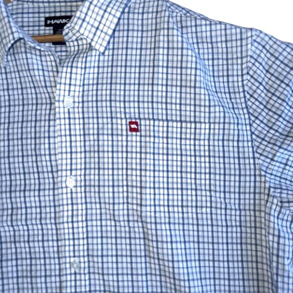 90s Tony Hawk Skater Grunge Shirt Mens XL Baby Blue White Plaid Short Sleeve - Picture 5 of 15
